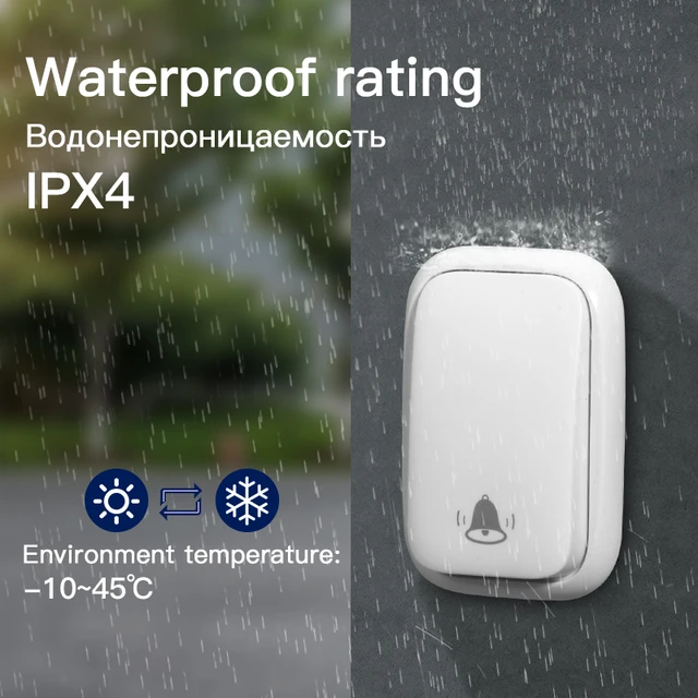 Self Powered Waterproof Wireless Doorbell Smart Home Without Battery Doorbell With Ringtone 150M Remote Receiver