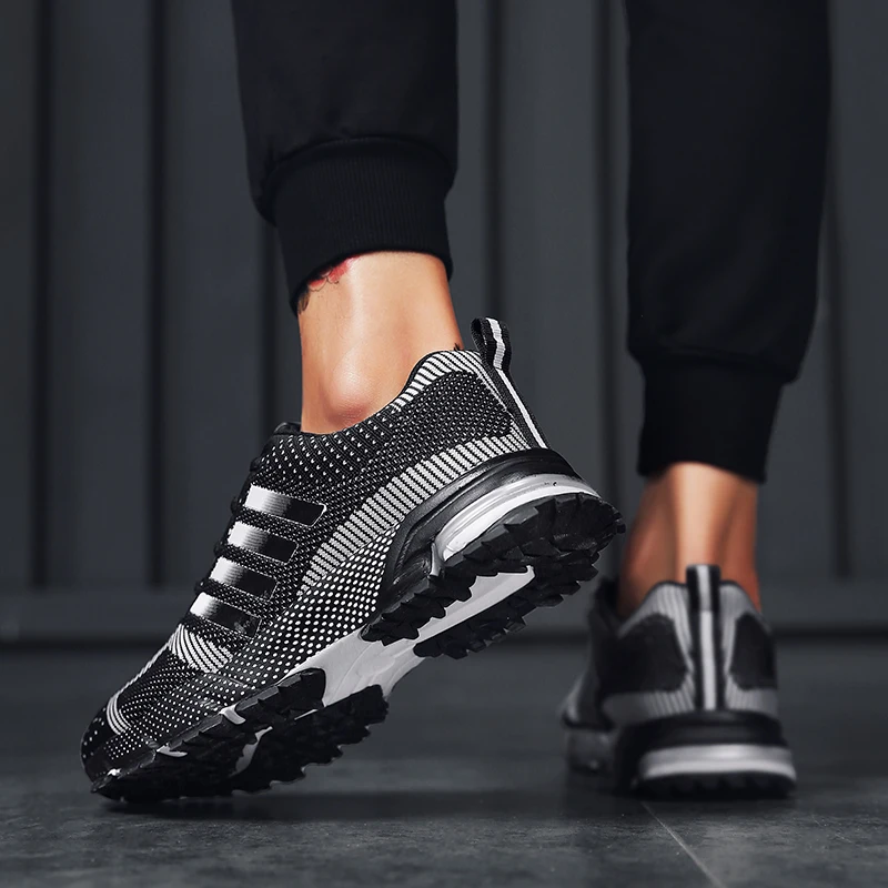 Мужские кроссовки; легкие повседневные кроссовки Flyknit; удобные дышащие модные износостойкие кроссовки для тренировок; Прямая поставка; AODLEE