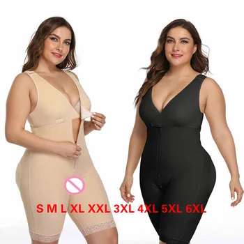 

Women Sexy Shapewear Skinny Underwear Open Crotch Bustier Lace Edge Zipper Bodysuit Slim Waist Full Body Corset Plus Size S-6XL