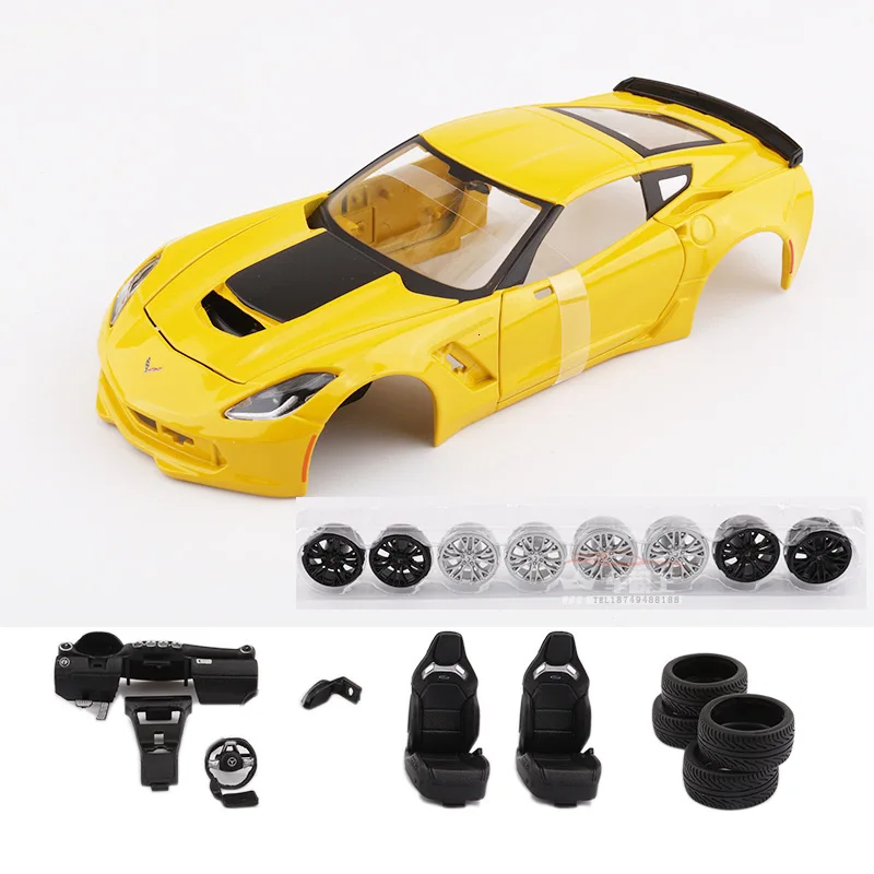 Масштаб 1:24 Chevrolet Corvette Z06 ZL1 имитация литья под давлением металлическая модель автомобиля сплав автомобиль игрушки для мальчиков подарки коллекция Горячая колесо - Цвет: J no box