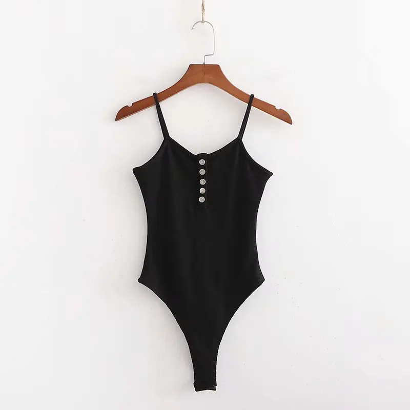 Candy-color Rib Knit Bodysuit Women Spaghetti Strap Sexy Tops Summer Playsuit Body mujer XDWM2957
