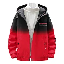 Для мужчин в стиле «хип-хоп» куртка с капюшоном зимние уличная градиент Цвет, парка с хлопковой подкладкой, в стиле Харадзюку Тренч, против ветра, верхняя одежда, Тренч