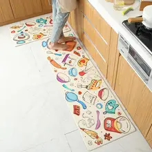 Прямоугольник водонепроницаемый нескользящий мультфильм анимация PU Коврик для пола для дома вход кухня гостиная коврики
