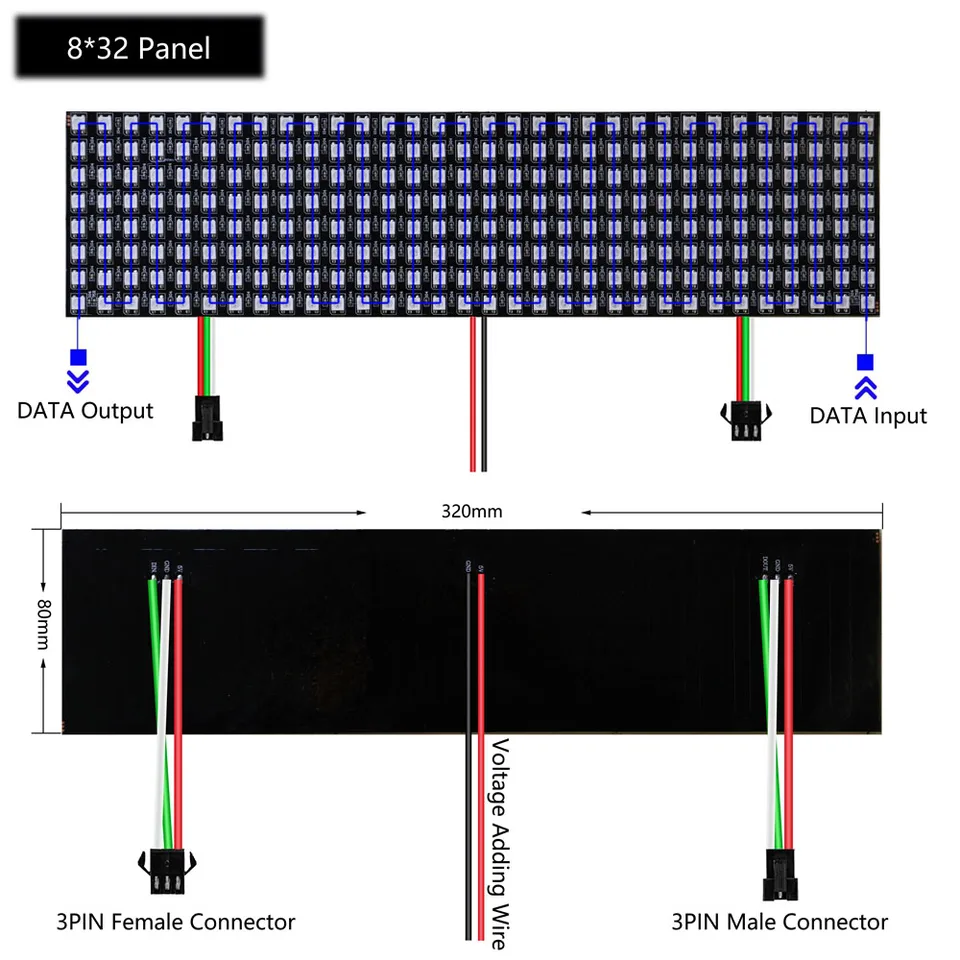 2-Pack 8x32 Led Matrix Panel, Ws2812b Led Matrix Martinique - View #10