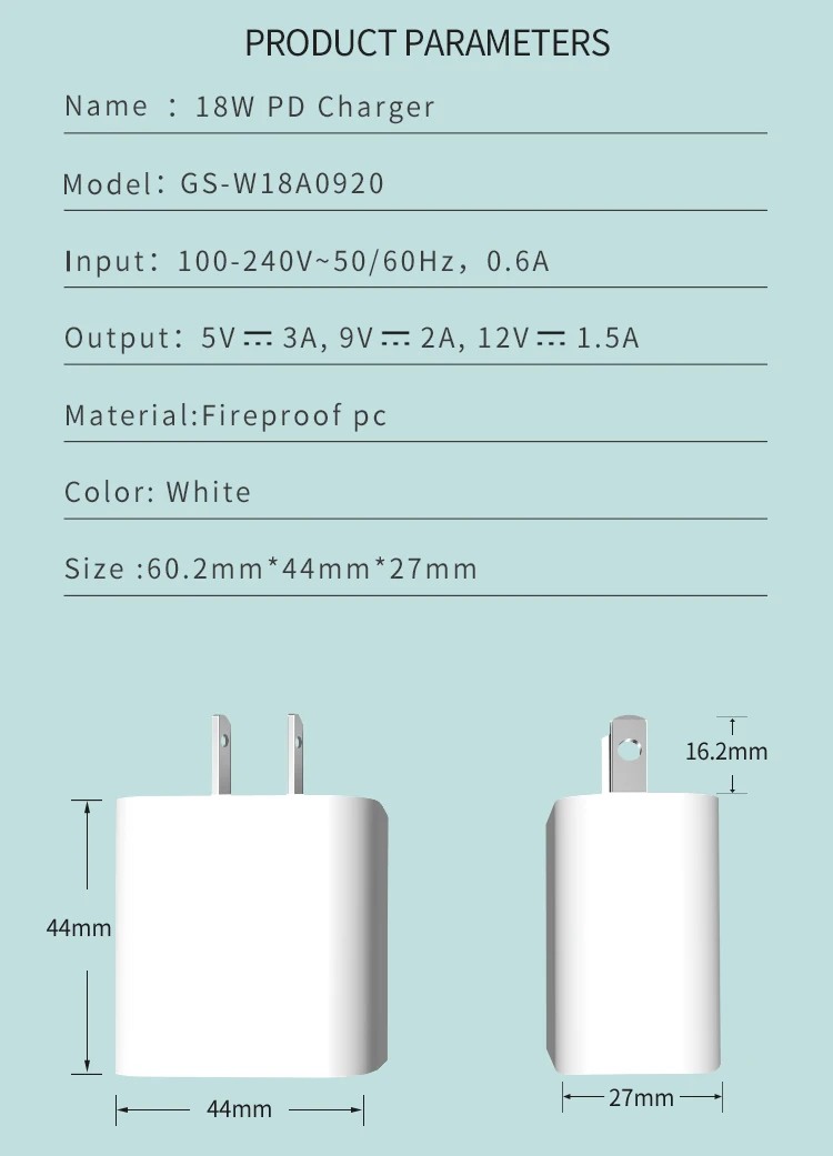 GHC USB зарядное устройство 18 Вт PD Быстрая зарядка usb type C PD зарядное устройство для iPhone 7 8 X XS портативное зарядное устройство для телефона huawei samsung адаптер