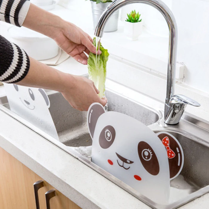 Анти Всплеск воды перегородка доска защита воды Брызги кухня Присоска инструмент для раковины симпатичные панды HY99