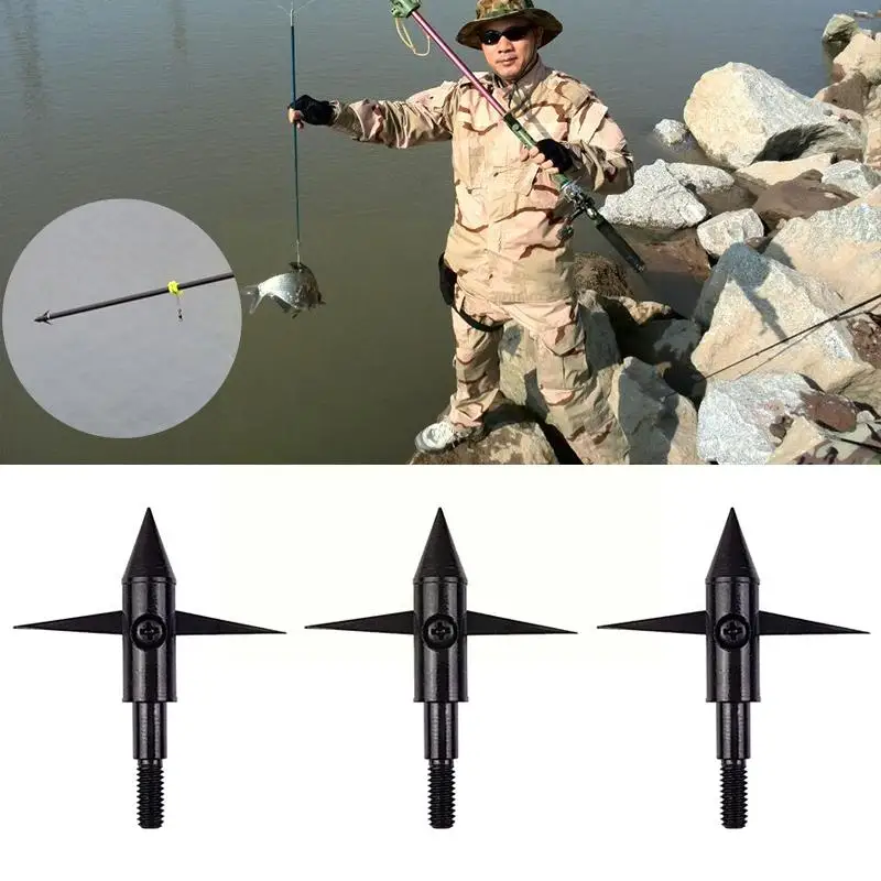 3stk Fishing Fish Bow Hunting ARROW Tips boardhead Archery Arrowhead points c1a2 