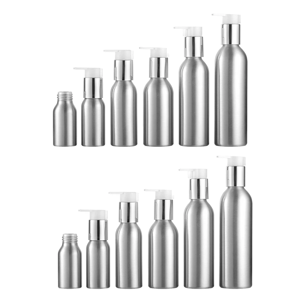 2 Pieces Refillable Aluminum Shampoo Bottles Shower Gel Emulsion Containers