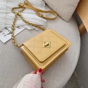 

New fashion Korean style girl chain small square bag texture fashion single-shoulder crossbody bag