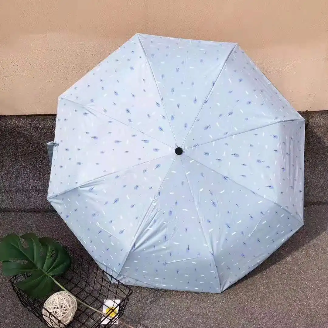 Hipster Vinyl Sun-resistant UV-Protection Parasol Fully Automatic Folding Parasol Women's Outdoor All-Weather Umbrella Wholesale