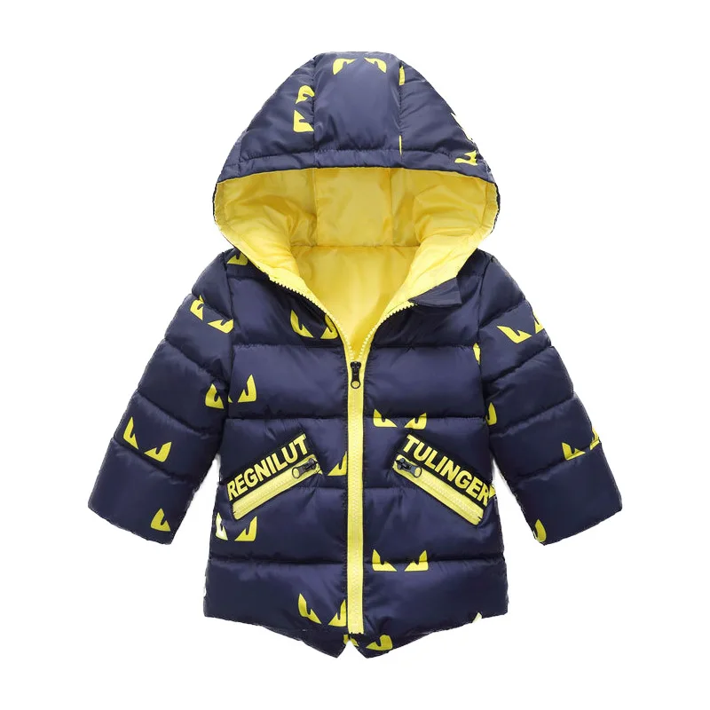 

Kids Jacket Autumn Winter Warm Jackets Girls Boys Cartoon Monster Sports Hooded Coat Outerwear Parka Children Clothes CL2088