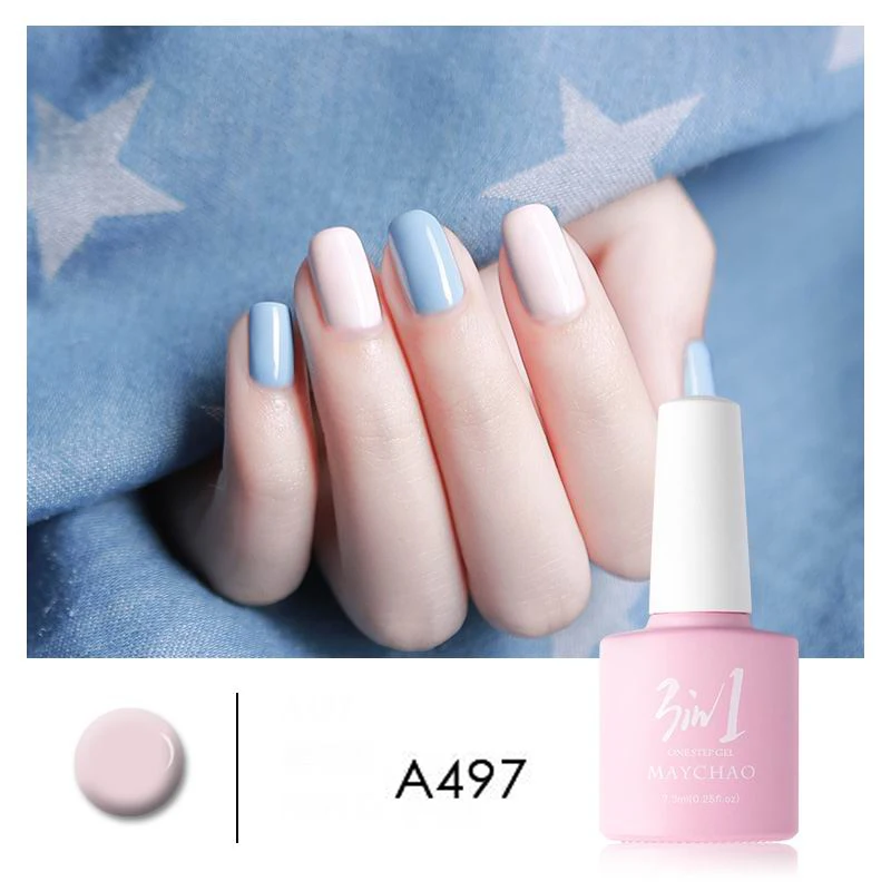 A497 MAYCHAO 36colors 3 in 1 Gel Nail Polish UV LED Gel Varnish Soak Off Nail Lacquer For Autumn Winter Long-lasting - Цвет: A497