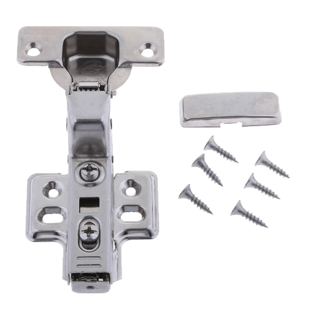Cabinet Hinges Hydraulic Hinges Rolling Soft Slow Close Stainless Steel Kitchen Cabinet Door Hinges with Screws (Inset)