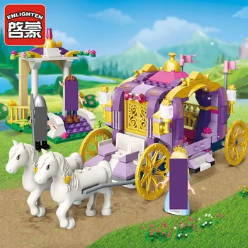 

358Pcs Heartlake Princess Leah Violet Carriage 3 Figures Farm Stables Friends Building Blocks Sets Educational Toys For Girls