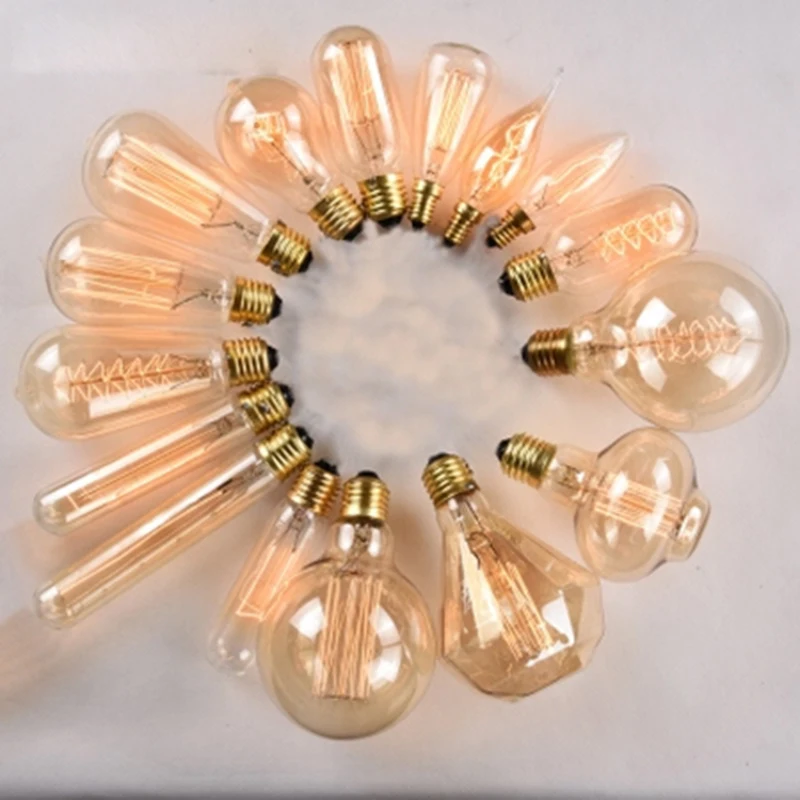 Retro LED E27 E14 Edison Bulb Lamp Tungsten 220V Incandescent Antique DIY Warm White