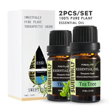 

2Pcs/Set Tea Tree & Thyme Essential Oil Anti-inflammatory Essential Oil Relieve Body Stress Essential Oil For Aromatherapy Lamp