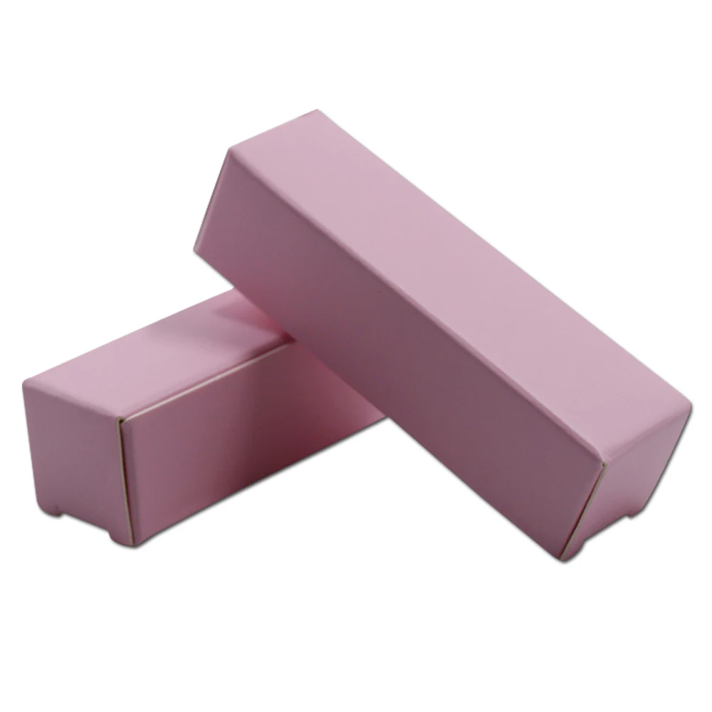 

2*2*8.5cm 100Pcs/ Lot Pink Craft Paper Pack Boxes Kraft Paper Package Box Party Lip Cream Perfume Cosmetic Emulsion Bottle Pack