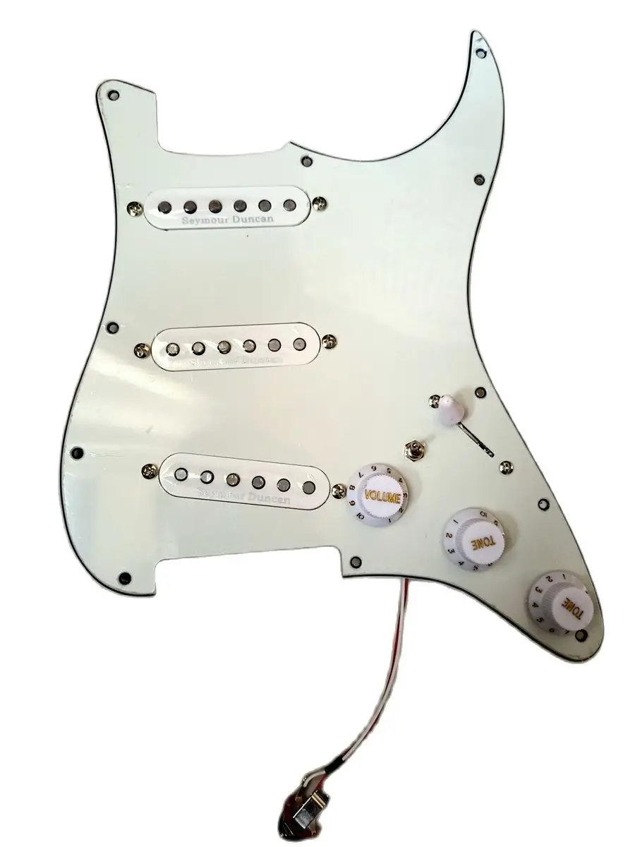 

Prewired ST Pickguard Seymour Dun can SLL1 Single coil SSS Alnico 5 Pickups 1 Singel Cut Switch Professional Guitar Parts