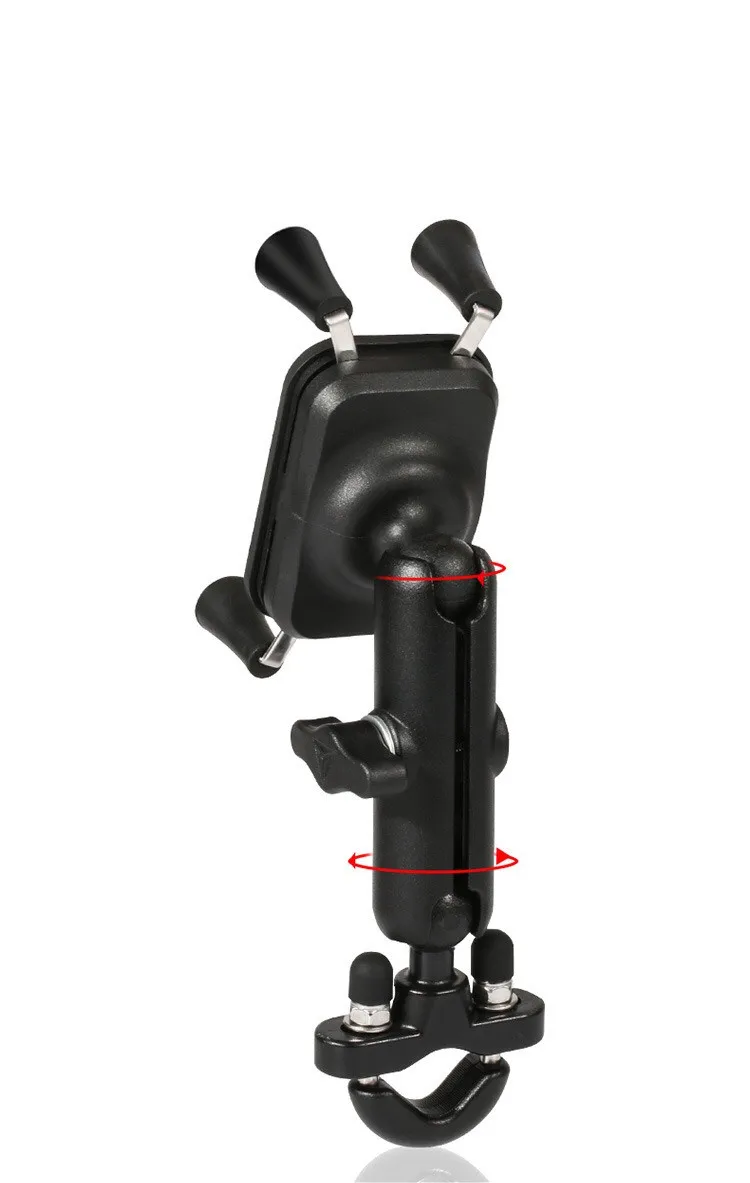 Handlebar kit Универсальный алюминиевый держатель для мобильного телефона мотоцикла с USB зарядным устройством, зеркальный руль, подставка для телефона, gps кронштейн для 4-6,5 Дюймов - Название цвета: Handlebar kit