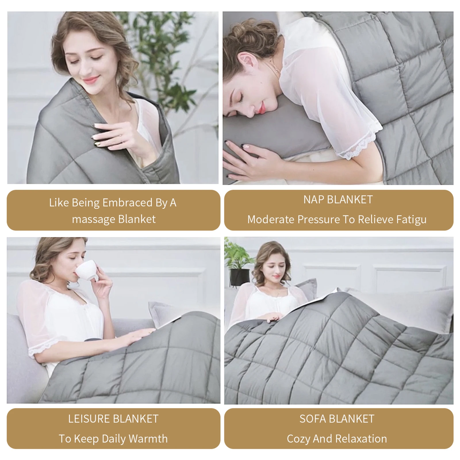 Adult 6.8kg/9kg Weighted Blanket Full Queen Size Cotton Cover Reduce Anxiety Quilt Sadoun.com