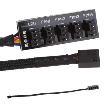 

DC 12V 1 to 5 4-Pin TX4 PWM CPU Cooling Fan Braided Power Cable Hub Splitter Adapter Cooling Fan Hub
