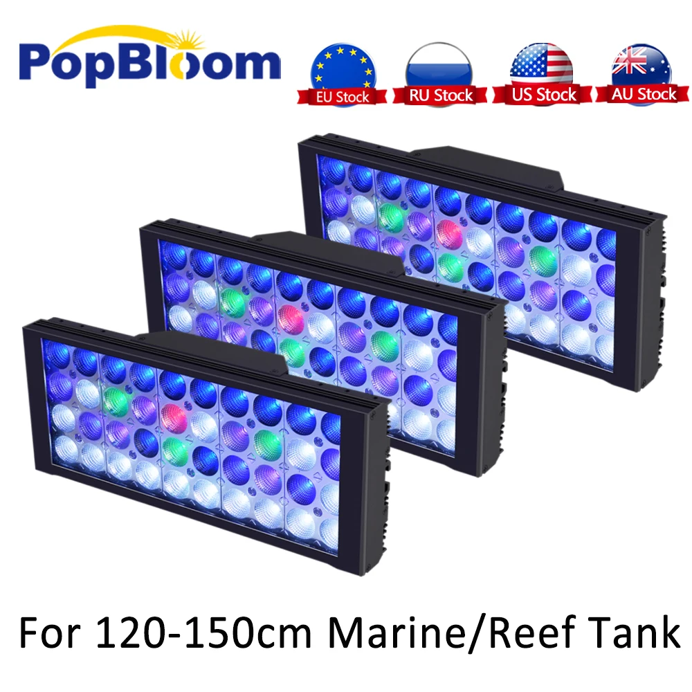 3 шт. PopBloom светодиодный светильник для аквариума, светодиодный светильник для аквариума, светодиодный 120 лампа для морского аквариума, светильник для аквариума MJ3BP3