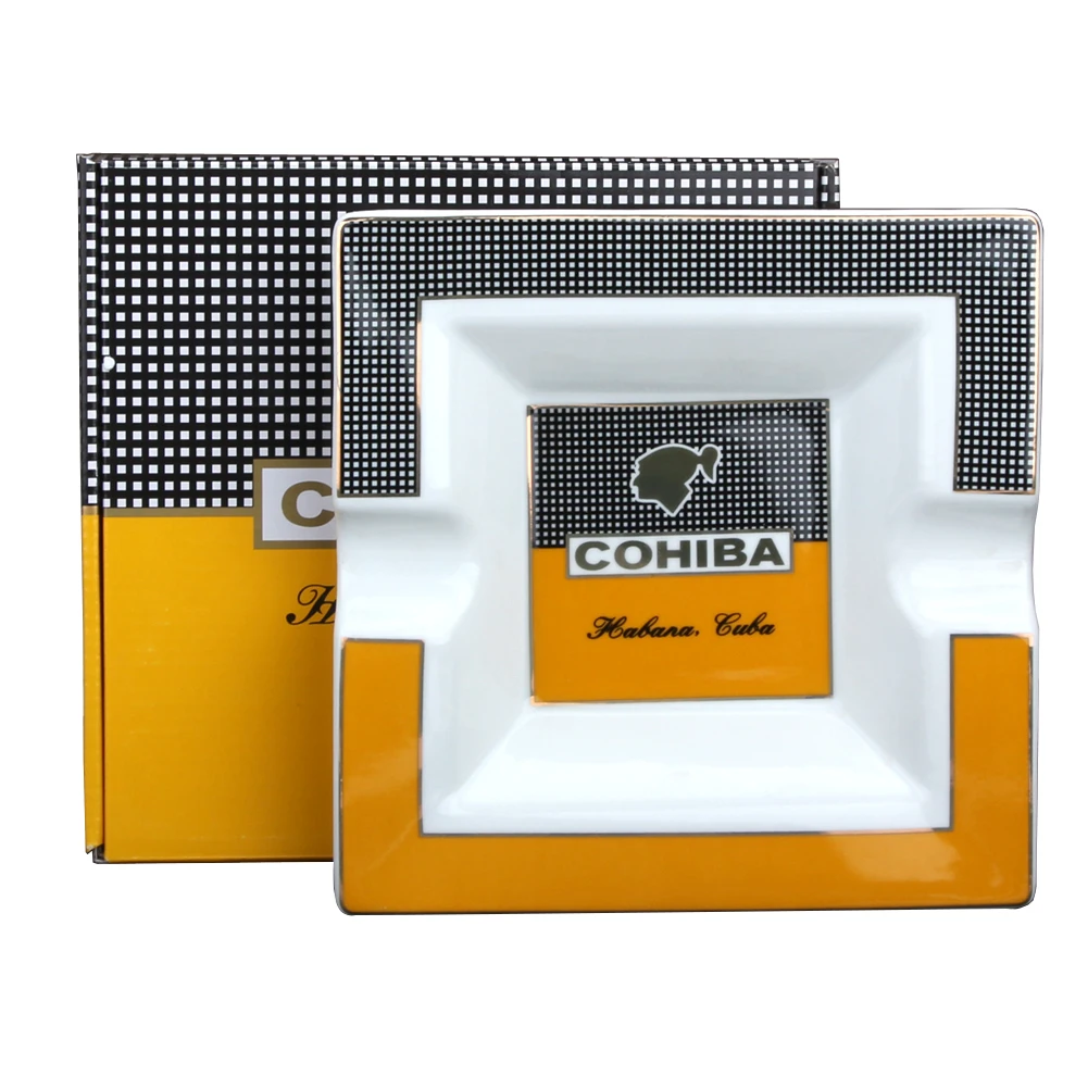 Квадратные керамические гаджеты COHIBA подставка с 2 трубками держатель пепельницы