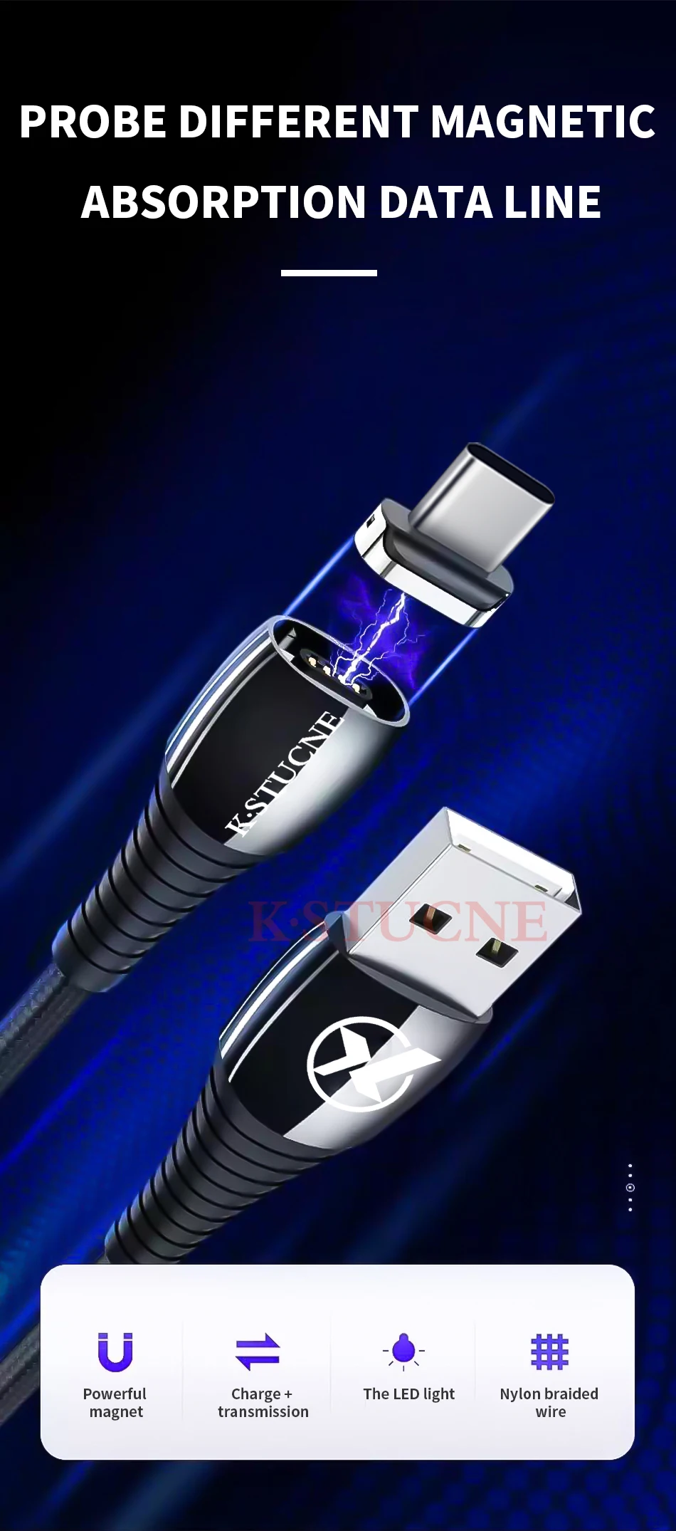 5А кабель type-c Магнитный кабель Micro Usb кабель для зарядки магнитное зарядное устройство для телефона шнур для быстрой зарядки для xiaomi huawei samsung
