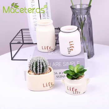 

New Modern Matte White Round Ceramic Flower Pot Green Plant Succulent Flower Pot Green Plant Potted Garden Decoration Supplies