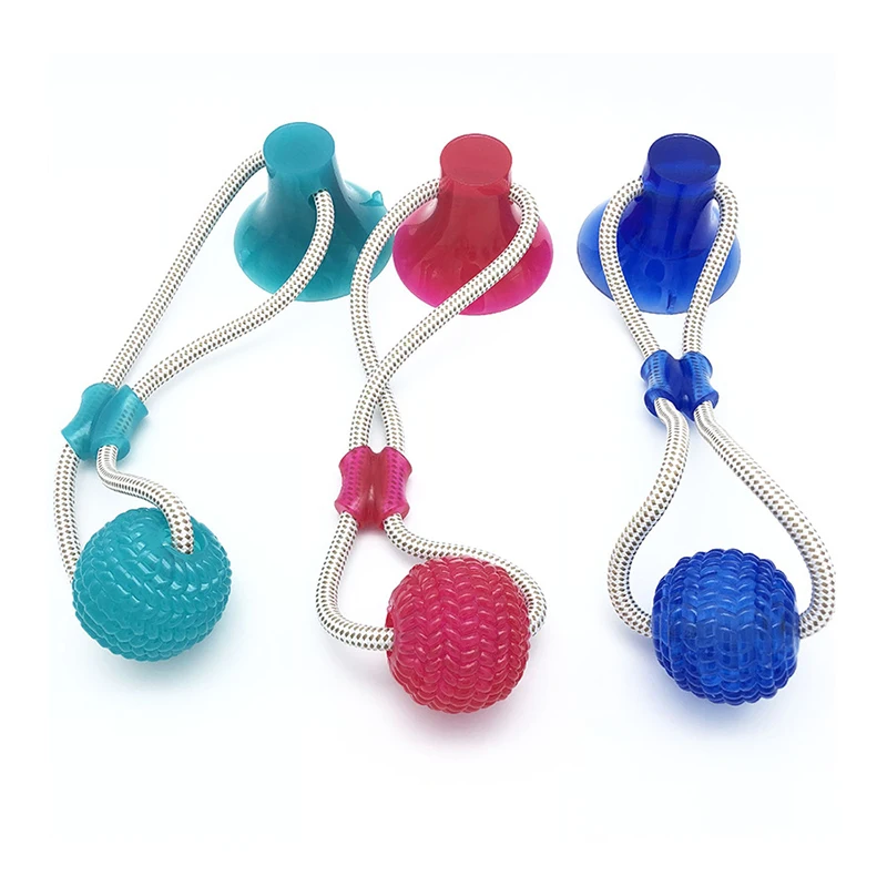 

Dog Interactive Molar Chew Toy Pet Supplies Self-playing Rubber Ball With Suction Cup Teeth Cleaning Tools Dog Teeth Cleaning