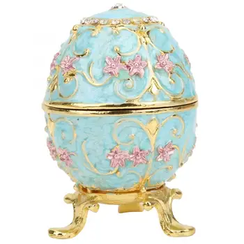 

Handmade Enameled Easter Egg Jewelry Box Organizer Home Desktop Decor Ornament Gifts Vintage Style Jewelry Organizer Trinket Box