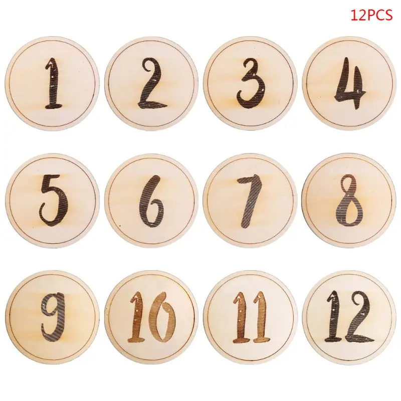 12 Pcs/set Baby Kids Milestone Card Round Shape Numbers Infants Newborn Shower Gift Photo Prop Unisex