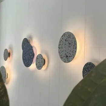 

Postmodern minimalist American designer glass round wall lamp personality living room bedroom corridor brass wall lamp