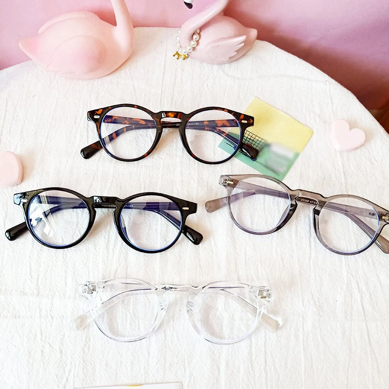 

Fashion Anti-blue Light Eyeglasses For Women Unisex Round Blue Light Blocking Glasses Clear Lens Anti Radiation Screen Eyewear