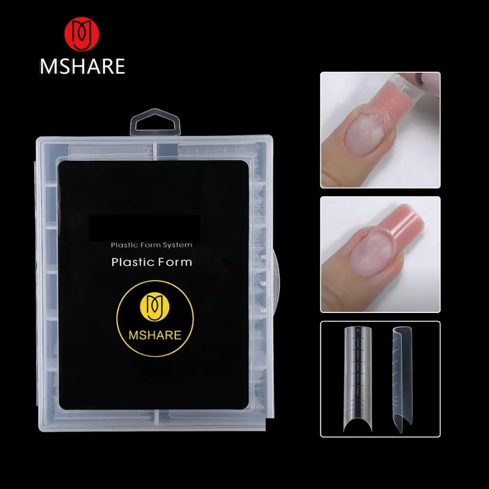 MSHARE C Curve Dual Forms Arch Top Plastic Nail Extension Acrylgel Half