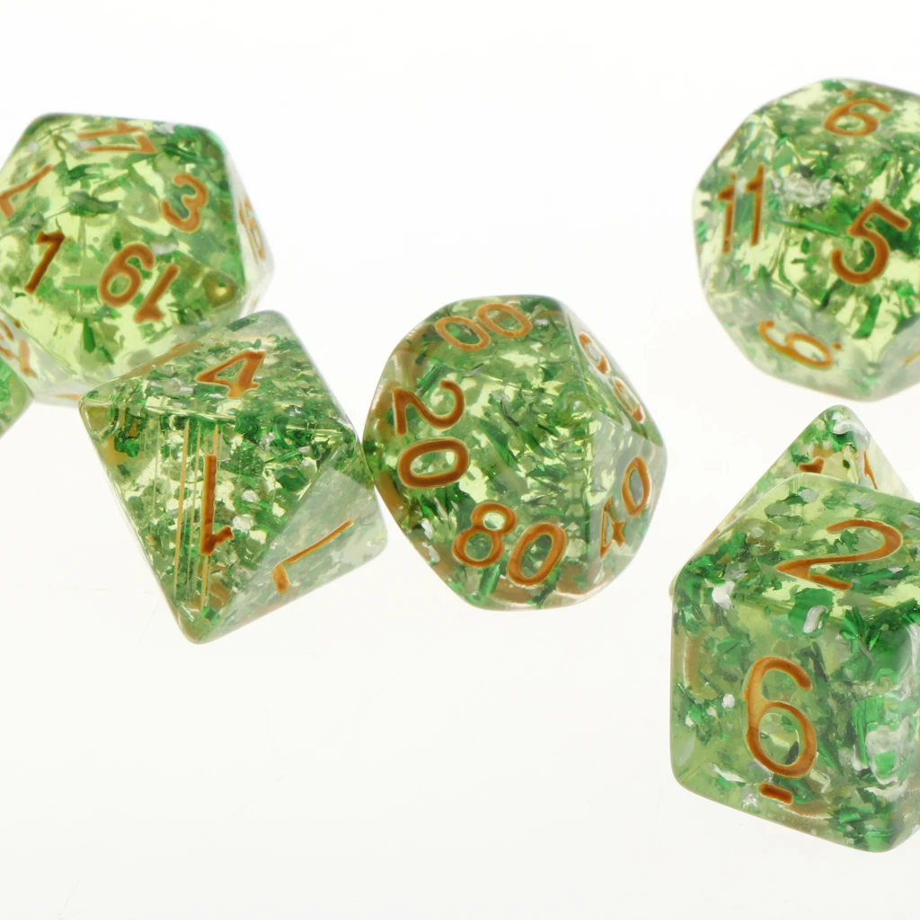 Pack of 7 Polyhedral Dices Table Board Games Party KTV for Dungeon and Dragons Polyhedral Dice Games DND Dice Set Kids Math Toys