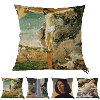 

Christian Jesus Mystic Crucifixion Painting art Cotton and linen 45*45cm square pillow Cushion cover Home sofa Decor