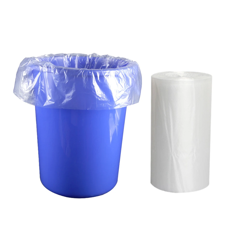 1roll 50*60CM Kitchen Office Clear Trash Bag Liners Disposable Garbage FO