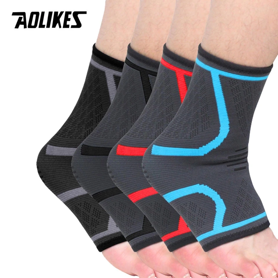 Ankle Support Ankle Straps Ankle Support Brace AOLIKES 1PCS Sports Ankle Compression Pad Women Gym Fitness Nylon Elastic Support Foot Straps Protector Football
