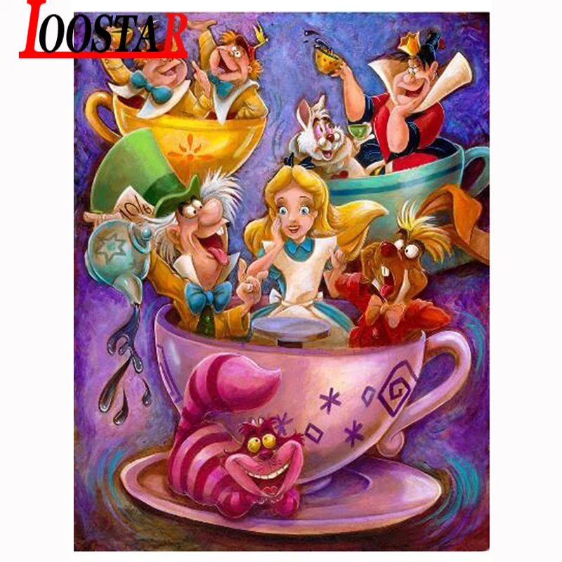 5D Full Square Diamond Painting Cartoon Princess Mosaic Handmade Cross Stitch Cup Round Embroidery Christmas Decor | Дом и сад