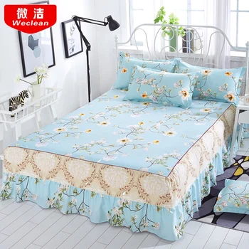 

Bed skirt Bedcover Floral Fitted Sheet Cover Bedspread Bedroom Home Textile Skirt Cubrecama Single Full Queen Bedspread