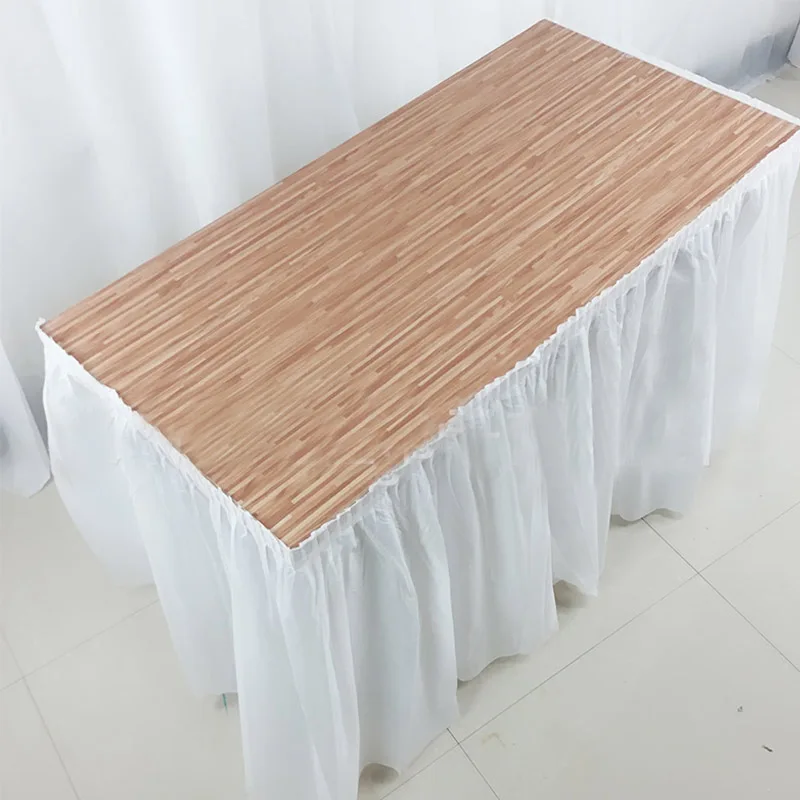 Disposable Table Skirt Plastic Party 70x420cm Table Cover for Birthday Party Wedding Festival Decoration Skirt