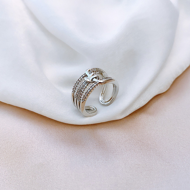 Sexy Zircon Open Rings For Women Trend Heart Pearl Wedding Party Adjustable Ring Girls Elegant Jewelry Gifts