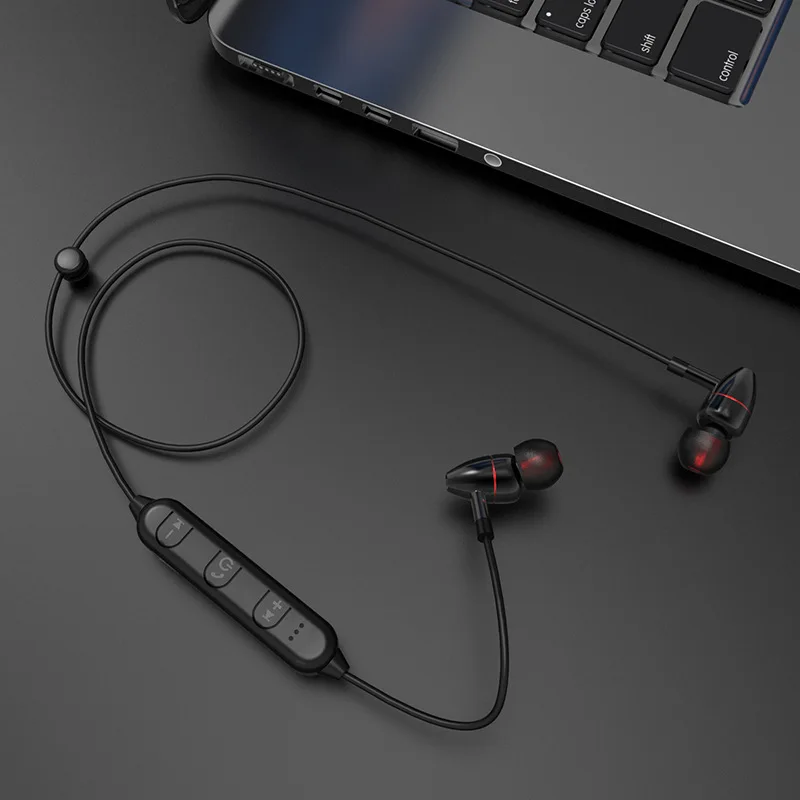 Free shipping Neck hanging wireless movement Earphone Bluetooth 5 0 metal With wheat voice assistant Waterproof and sweatproof