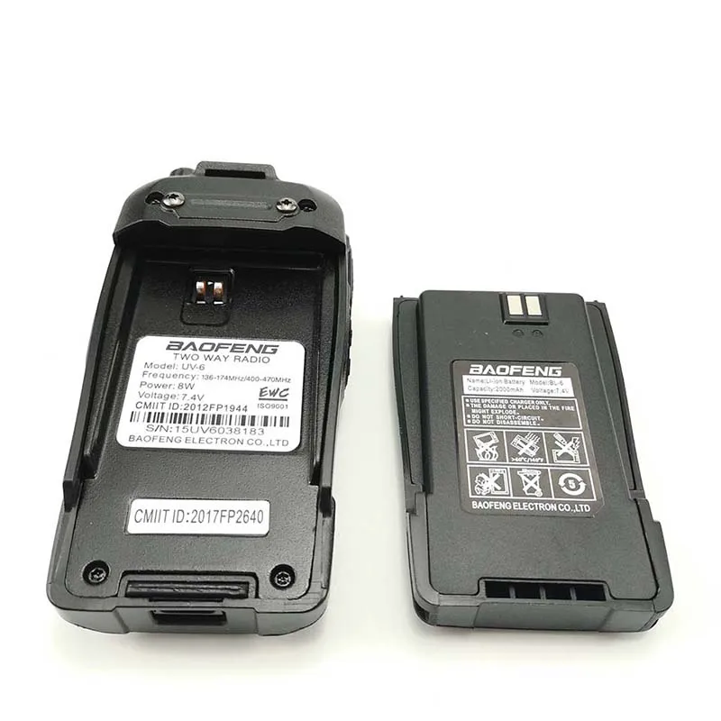 2 шт. Baofeng UV-6 иди и болтай Walkie Talkie 8 Вт Ham Радио Comunicador UHF VHF двухстороннее радио станция дальнего действия охотничий Talkie “иди и болтай Walkie 50 км
