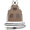 Barber Apron Canvas Cross Back Pinafore with Pockets Multifunction Kitchen Cooking Baking Bib Salon Leather Hairdresser Cape 6