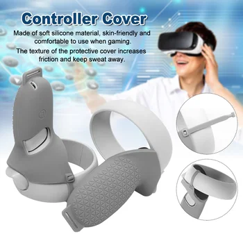 

1pair Soft Sweatproof Controller Grip Cover Game Console Full Protection VR Accessories Skin Multifunction For Oculus Quest 2
