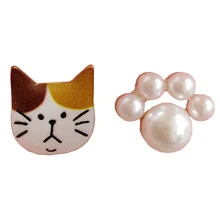 12 пара/лот YUANJUAN модная металлическая Глянцевая сережки кошки