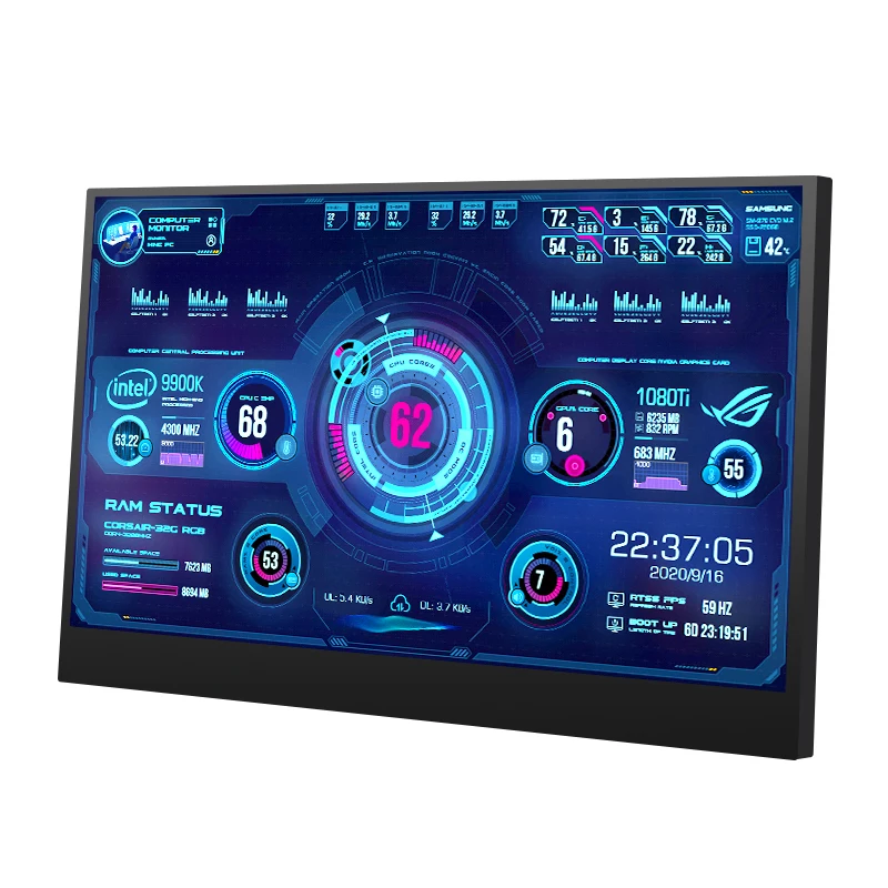 

DIY 1024*600 7-Inch IPS HD Screen Temperature AIDA64 Monitoring Secondary Screen Desktop For Computer Display Case