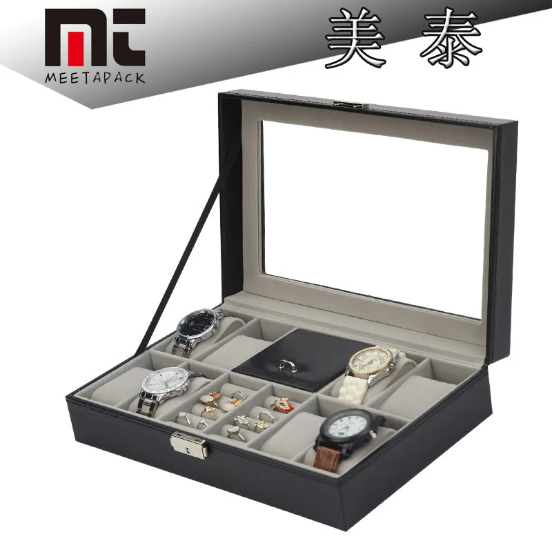 

Pu Watch Box 8 Table Ring Watch Jewlery Box Watch Packaging Box Leather Watch Box